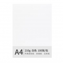 传美 A4云彩纸 封页纸 皮纹纸210g硬卡纸（白色）100张/包