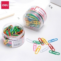 得力0038 彩色回形针 160枚/筒