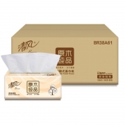 清风BR38A61 商用-塑包抽纸 双层150抽 （原木纯品）整箱60包