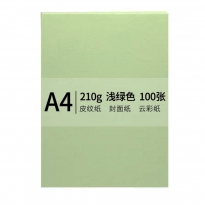 传美 A4云彩纸 封页纸 皮纹纸210g硬卡纸（浅绿色）100张/包