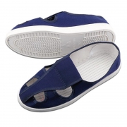 四孔帆布静电鞋（蓝色）PVC鞋底