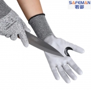PU涂层防割手套5级-9号28cm 君御SF7036