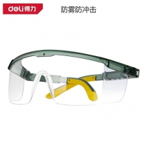 防护眼镜（防雾防冲击）得力工具DL522014A绿色